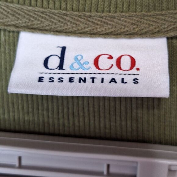 Denim & Co. Essentials Long Sleeve Button Front Rib Cardigan Size 2X Olive Green - Picture 7 of 10